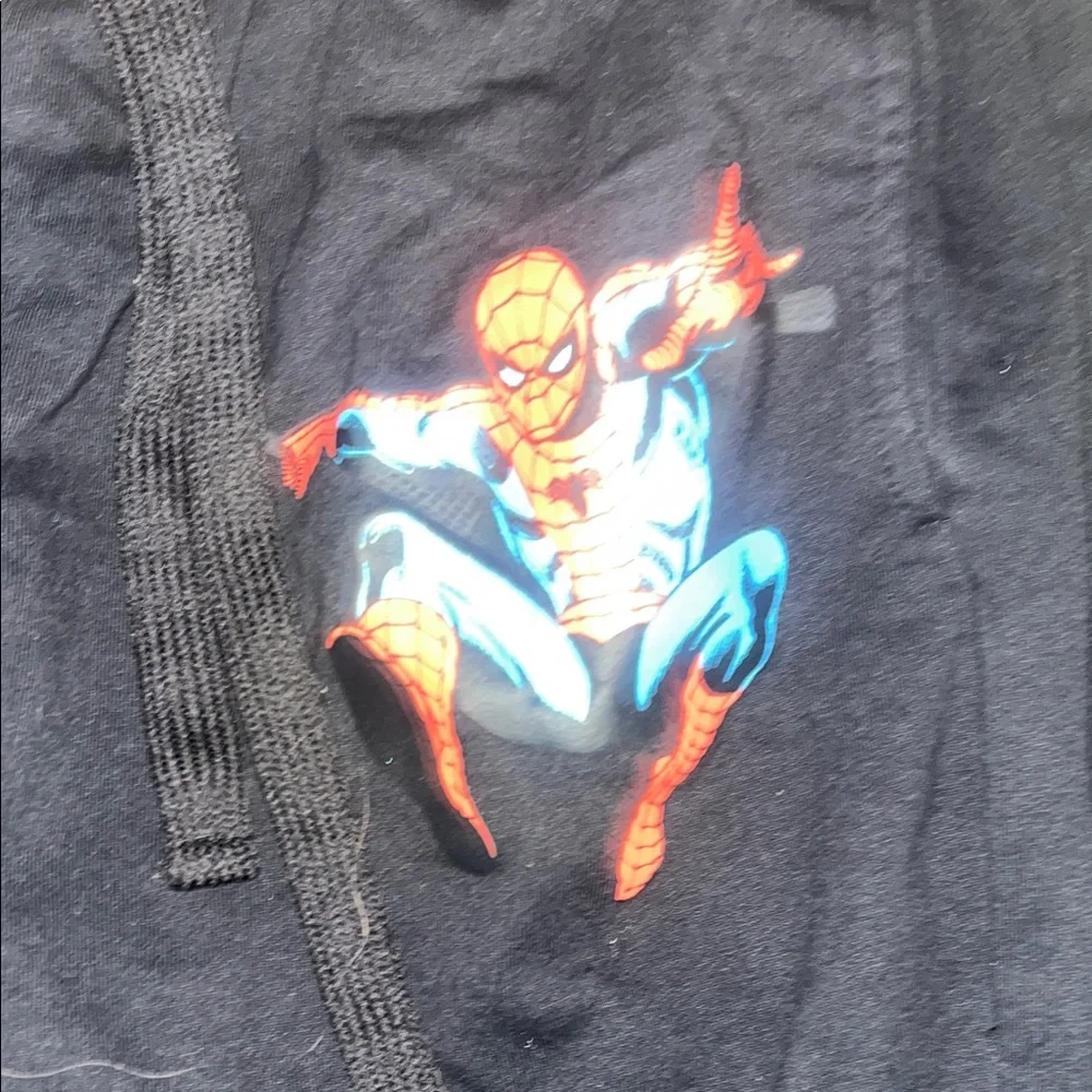 Spider-Man women’s 2 piece set Black stretchy half top & wide sweatpants Bottoms - Picture 5 of 11